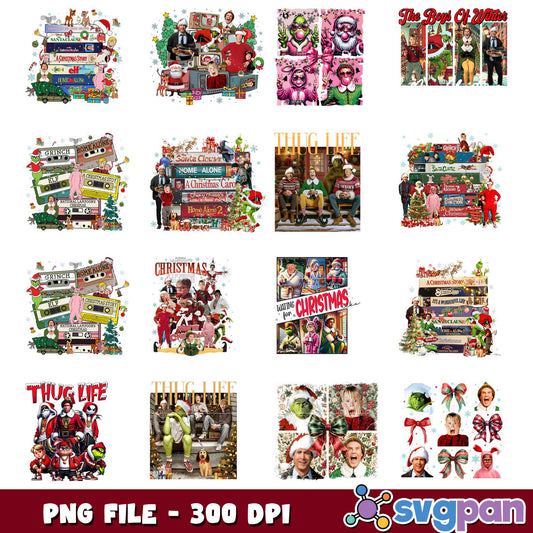 Festive Movie Bundle PNG for Holiday Fun Design