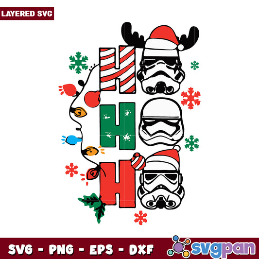 Festive Stormtrooper Christmas SVG design, perfect for holiday crafts