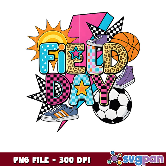 Field Day PNG Retro Sports Design 300 DPI