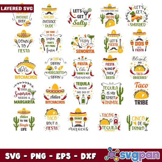 Fiesta SVG Bundle Fun Mexican Party Designs
