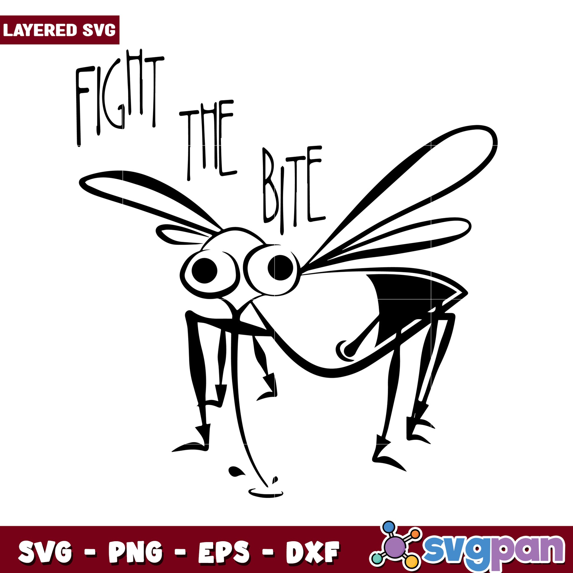 Fight the Bite Mosquito SVG Design, Layered Fun for Crafts