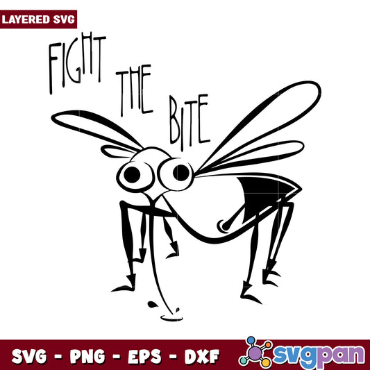 Fight the Bite Mosquito SVG Design, Layered Fun for Crafts