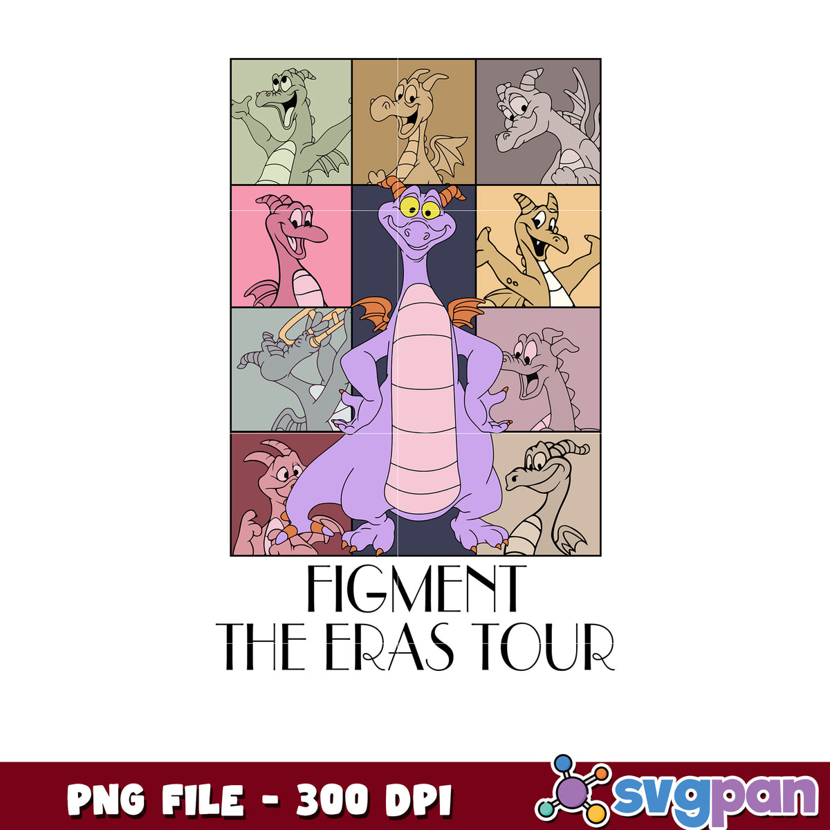 Figment the eras tour png, disney plus png, disney dragon png