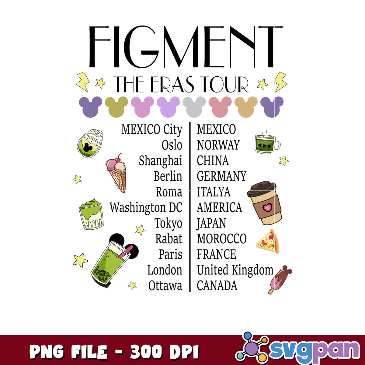 Figment the eras tuor png, disney plus png, disney tour png