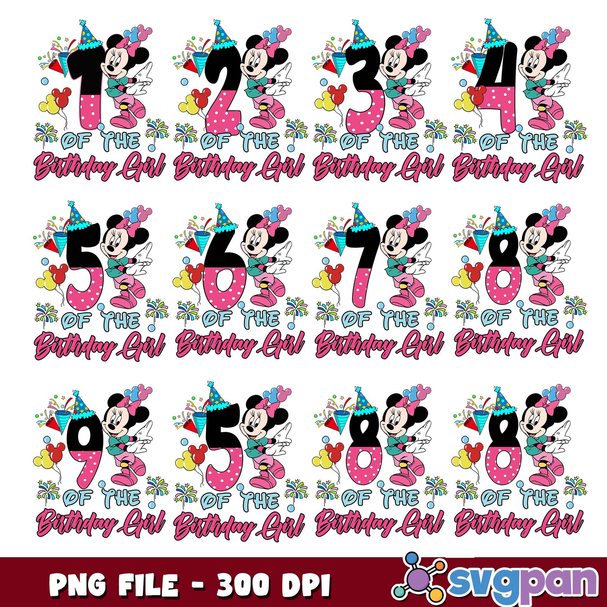 Figures of the birthday girl png bundle