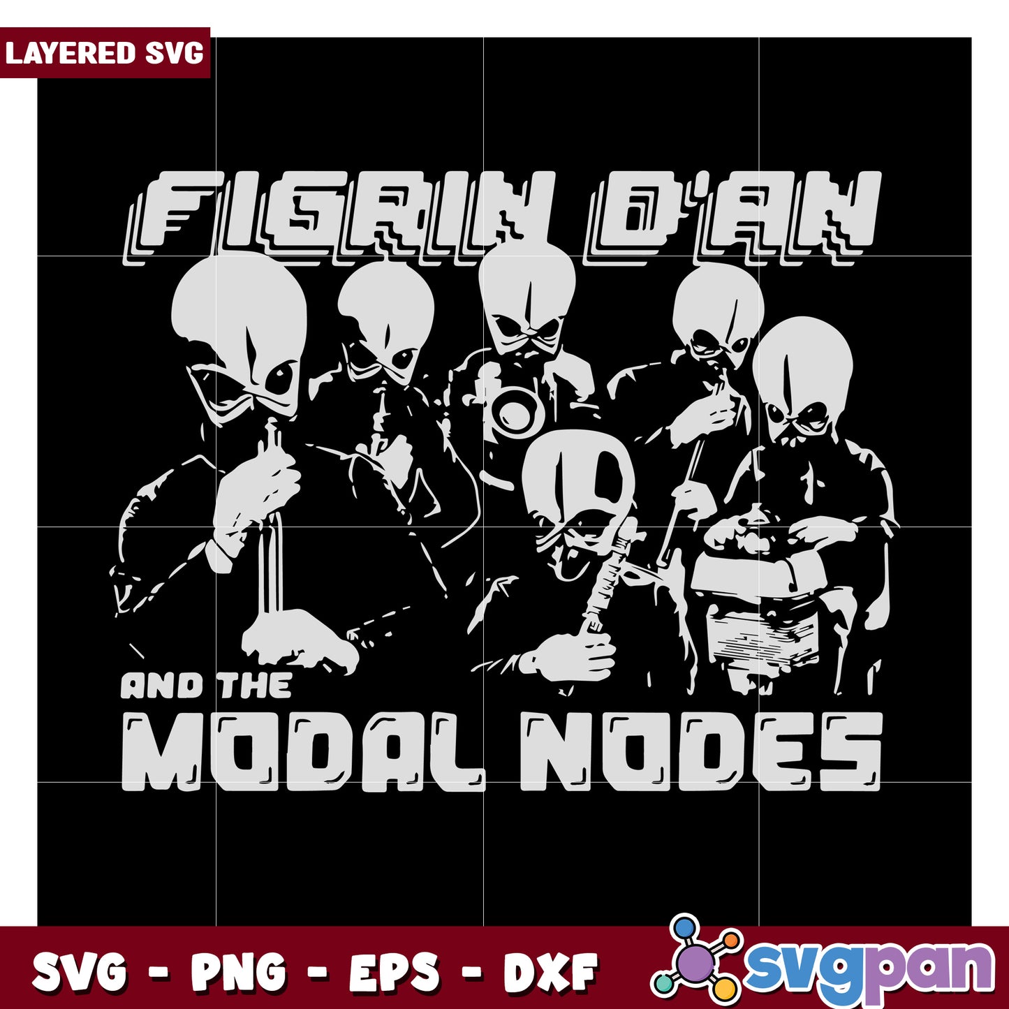 Figurin Dan and the Modal Nodes SVG design, perfect for crafts and decor