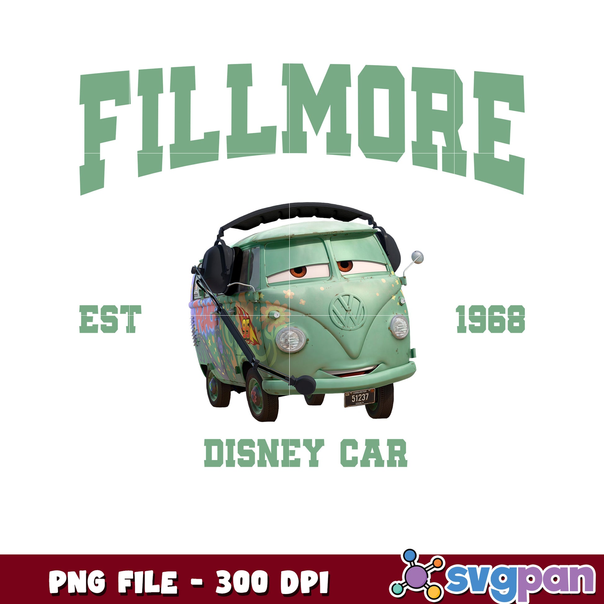 Fillmore disney car png, disney plus png, disney cars movie png