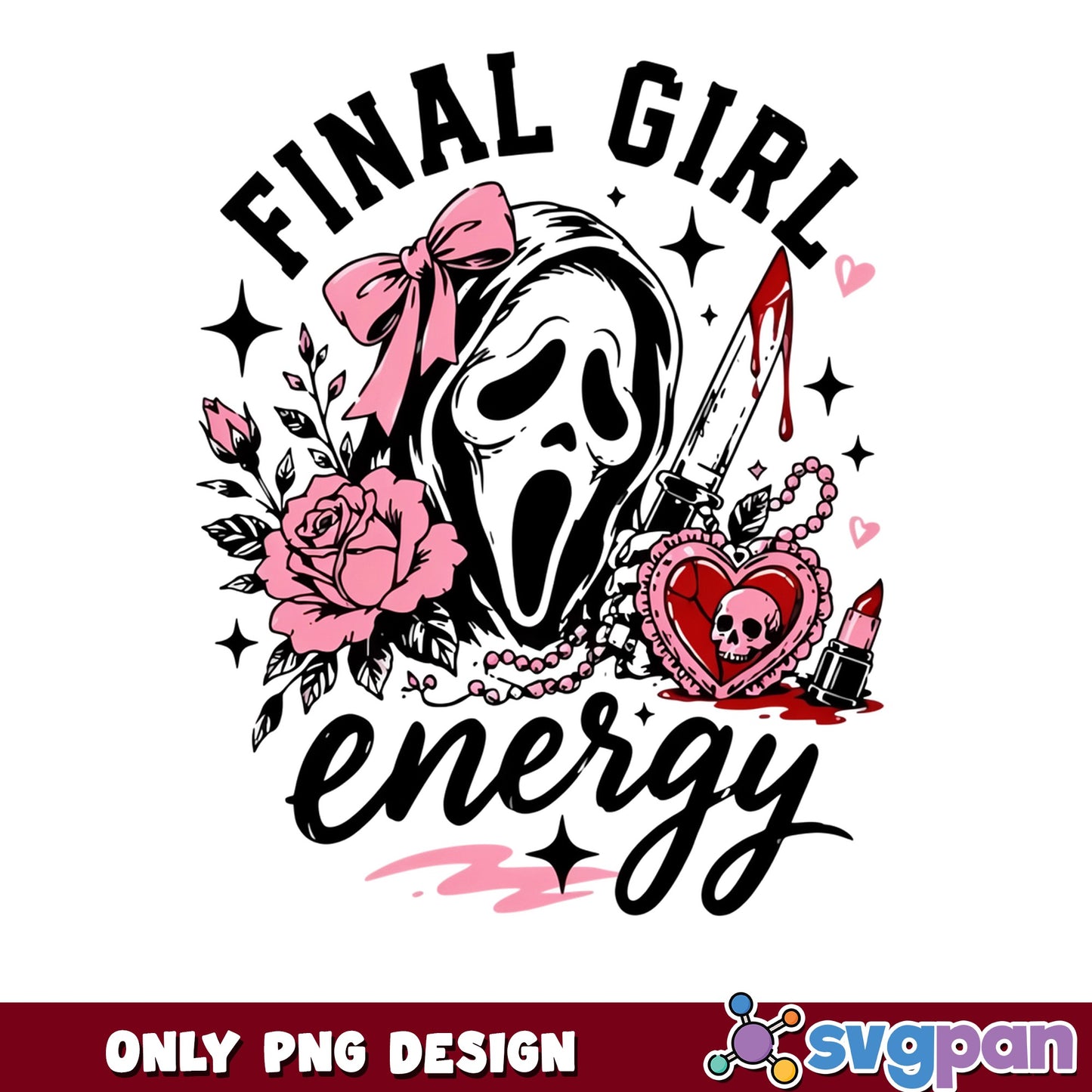 Final Girl Energy PNG, Ghostface Halloween PNG, Horror PNG