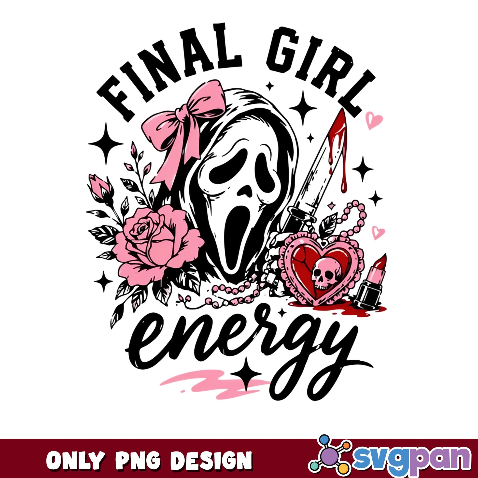 Final Girl Energy PNG, Ghostface Halloween PNG, Horror PNG