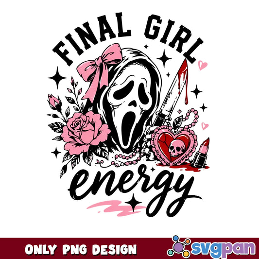 Final Girl Energy PNG, Ghostface Halloween PNG, Horror PNG