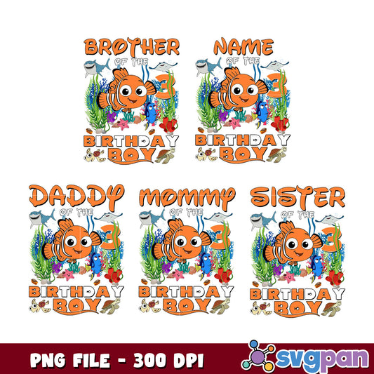 Finding Nemo Birthday Boy PNG Bundle