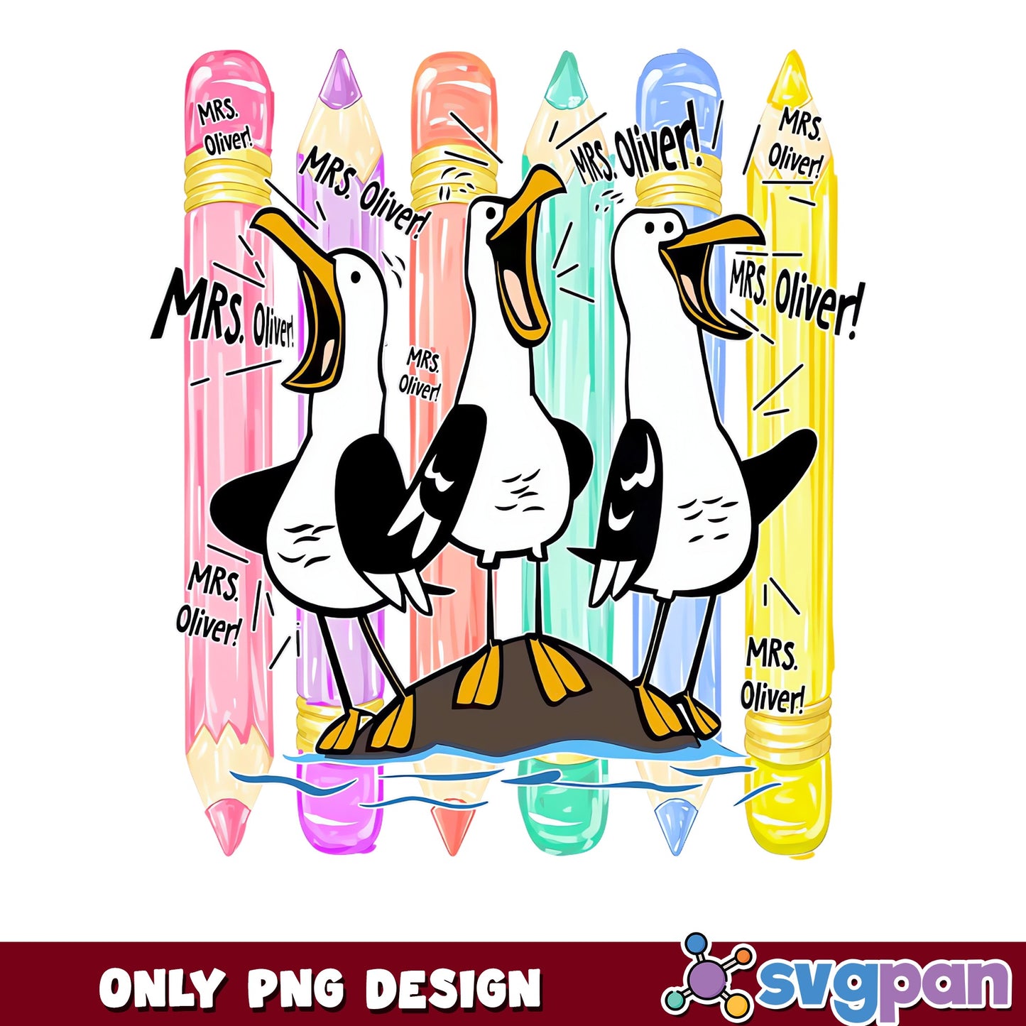 Finding Nemo Seagulls Teacher PNG, Mine Birds School PNG, Back To School PNG