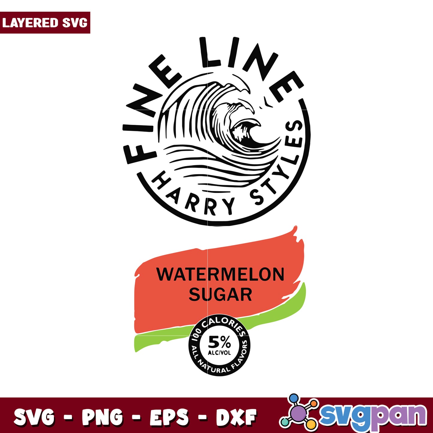 Fine Line Harry Styles Watermelon Sugar SVG Downloadable Art, Perfect for Crafting Projects