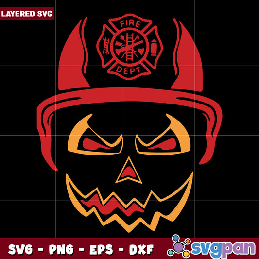 Firefighter skull halloween svg, halloween decorations svg, halloween cartoons svg