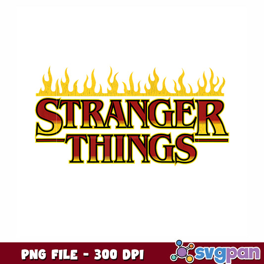 Fire logo stranger things png, hawkins town png, friends png