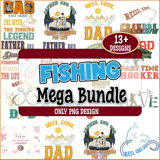 Fishing dad png bundle
