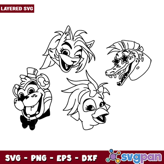 Five nights at freddy svg, halloween killers nights​ svg, spookycharacters svg