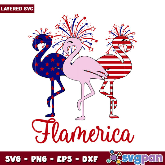 Flamerica Flamingo SVG Design for Celebrations, Perfect for Crafting