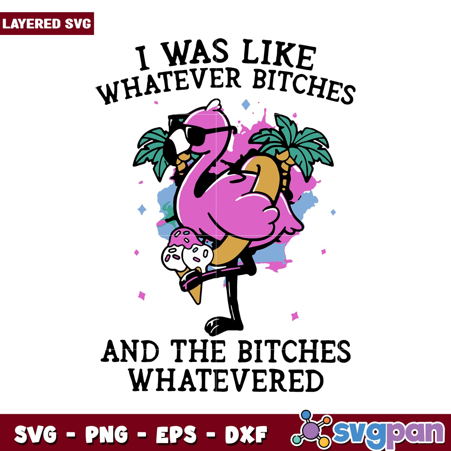 Flamingo Graphic Design SVG, fun summer theme with quotes