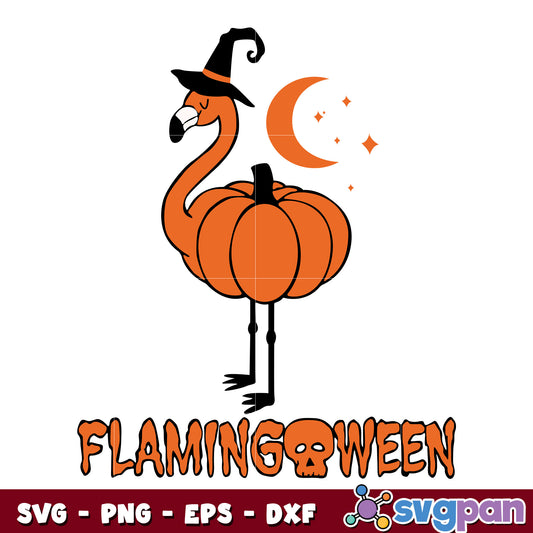 Flamingoween Pumpkin svg