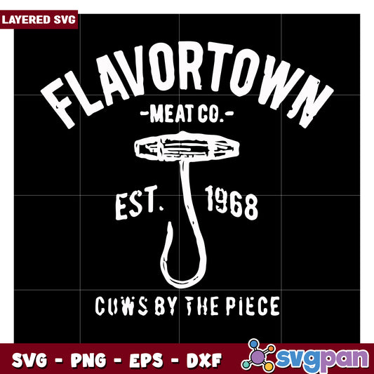Flavortown Meat Co logo SVG design for crafting projects, perfect for home decor and gifts