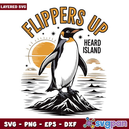 Flippers up heard island svg, seal life design svg, marine animal humor svg