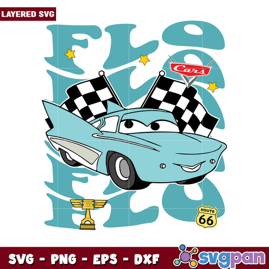Flo car png, cars movie png, cars characters png