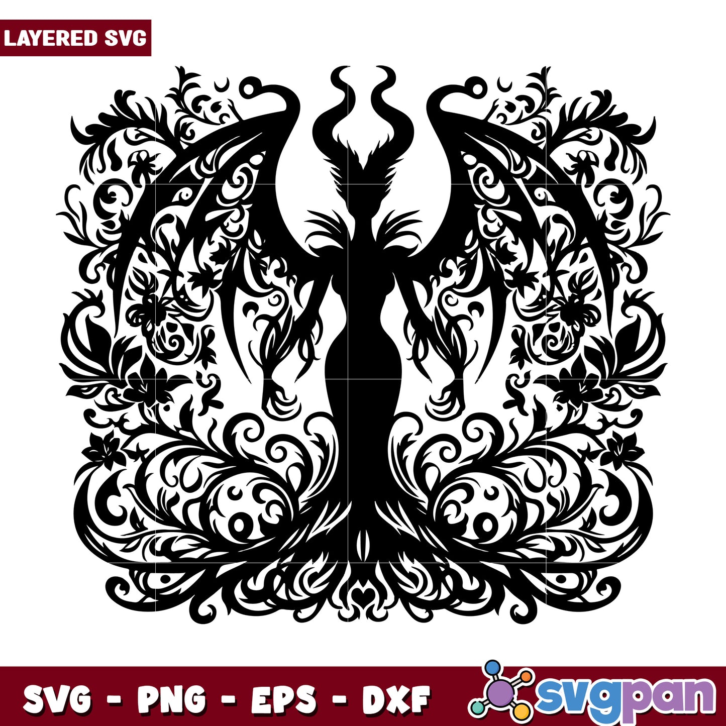 Floral Demon Woman SVG Cut File