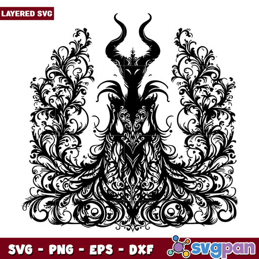 Floral Devil SVG Design