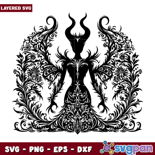 Floral Devil Woman SVG Design