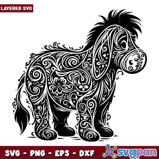 Floral Eeyore SVG Cut File