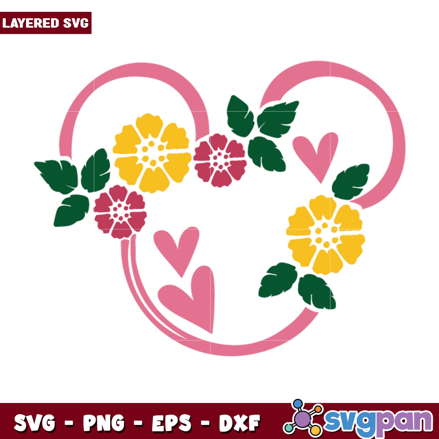 Floral Heart SVG Design