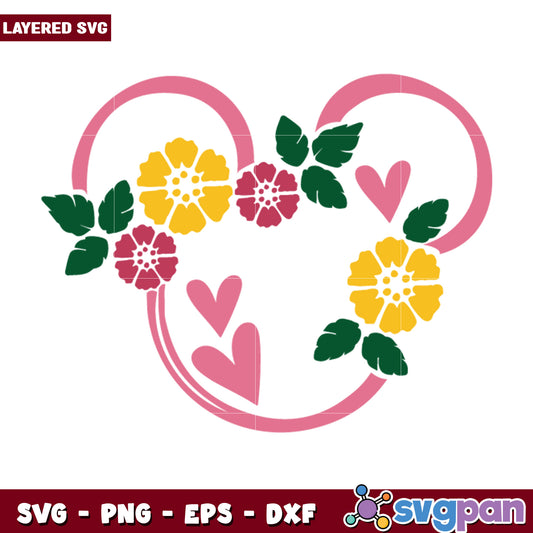 Floral Heart SVG Design
