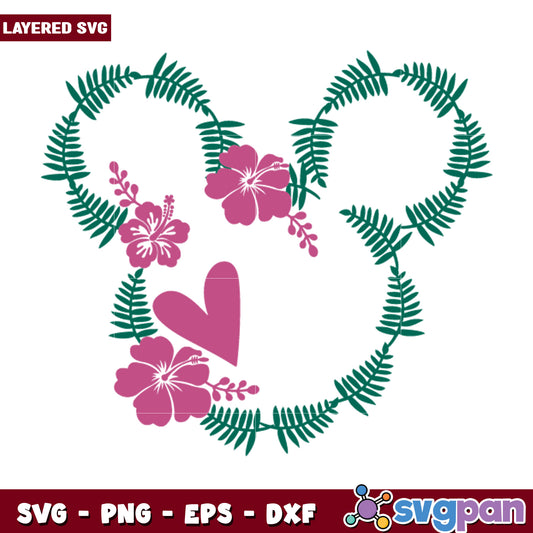 Floral Mickey Mouse SVG