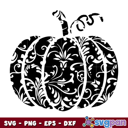 Floral Pumpkin Halloween svg