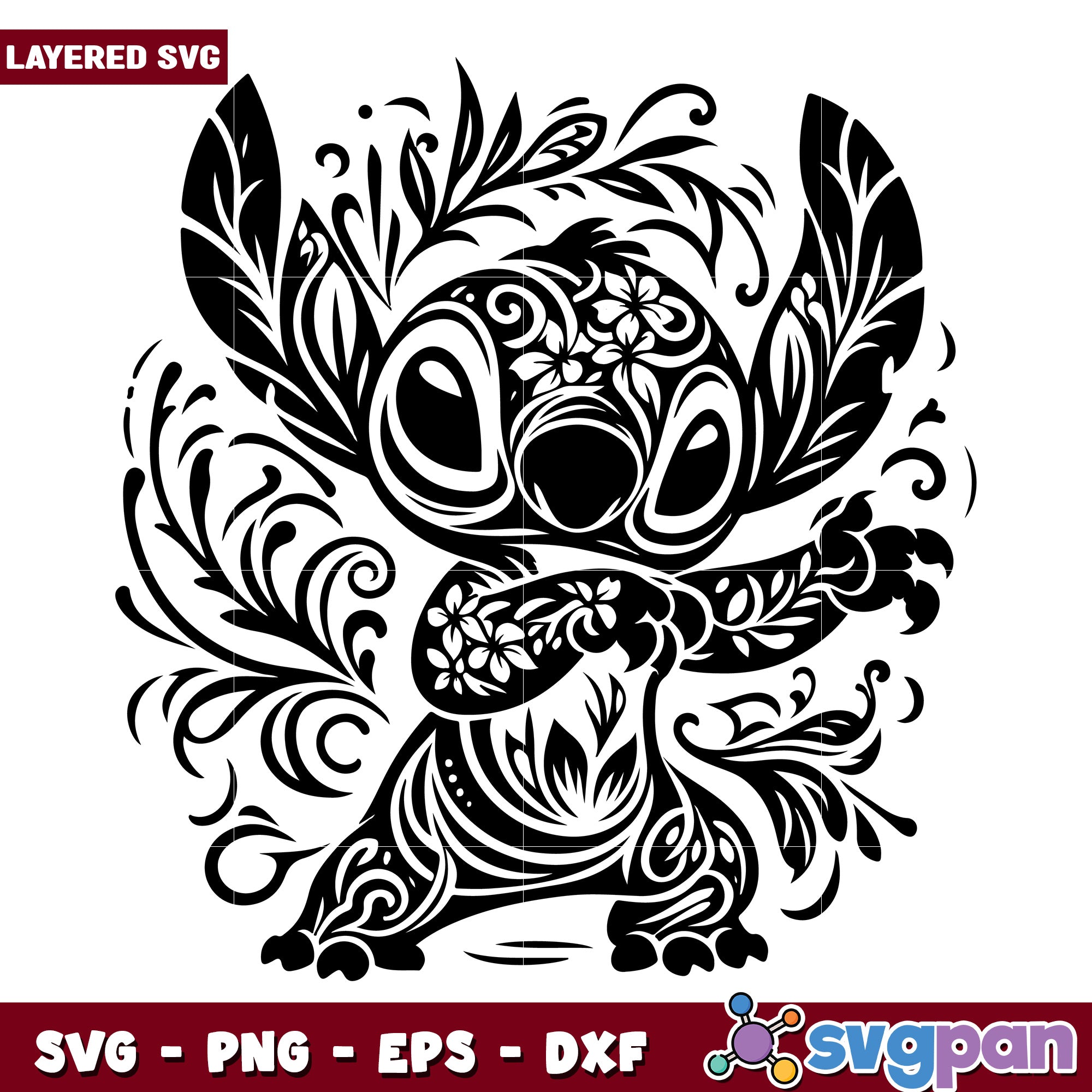 Floral Stitch SVG Design – svgpan