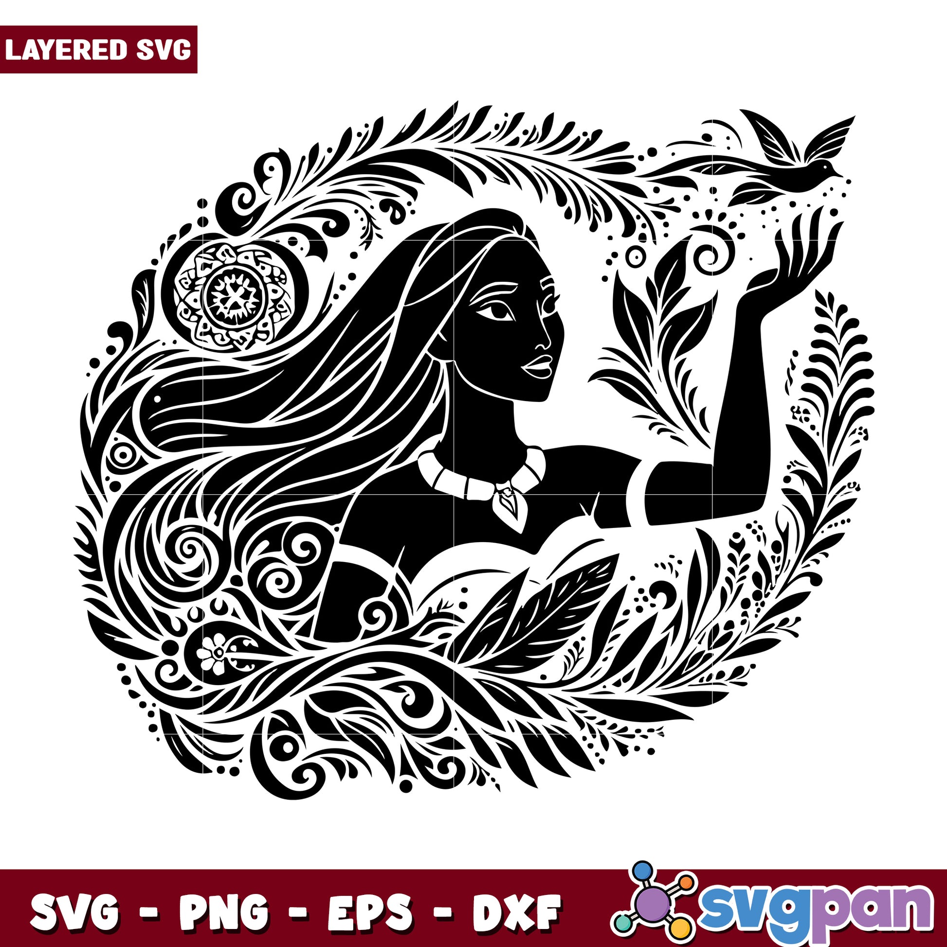 Floral Woman SVG Design