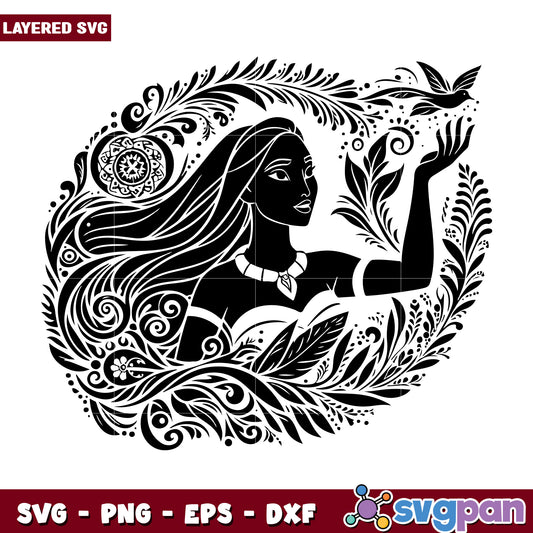 Floral Woman SVG Design