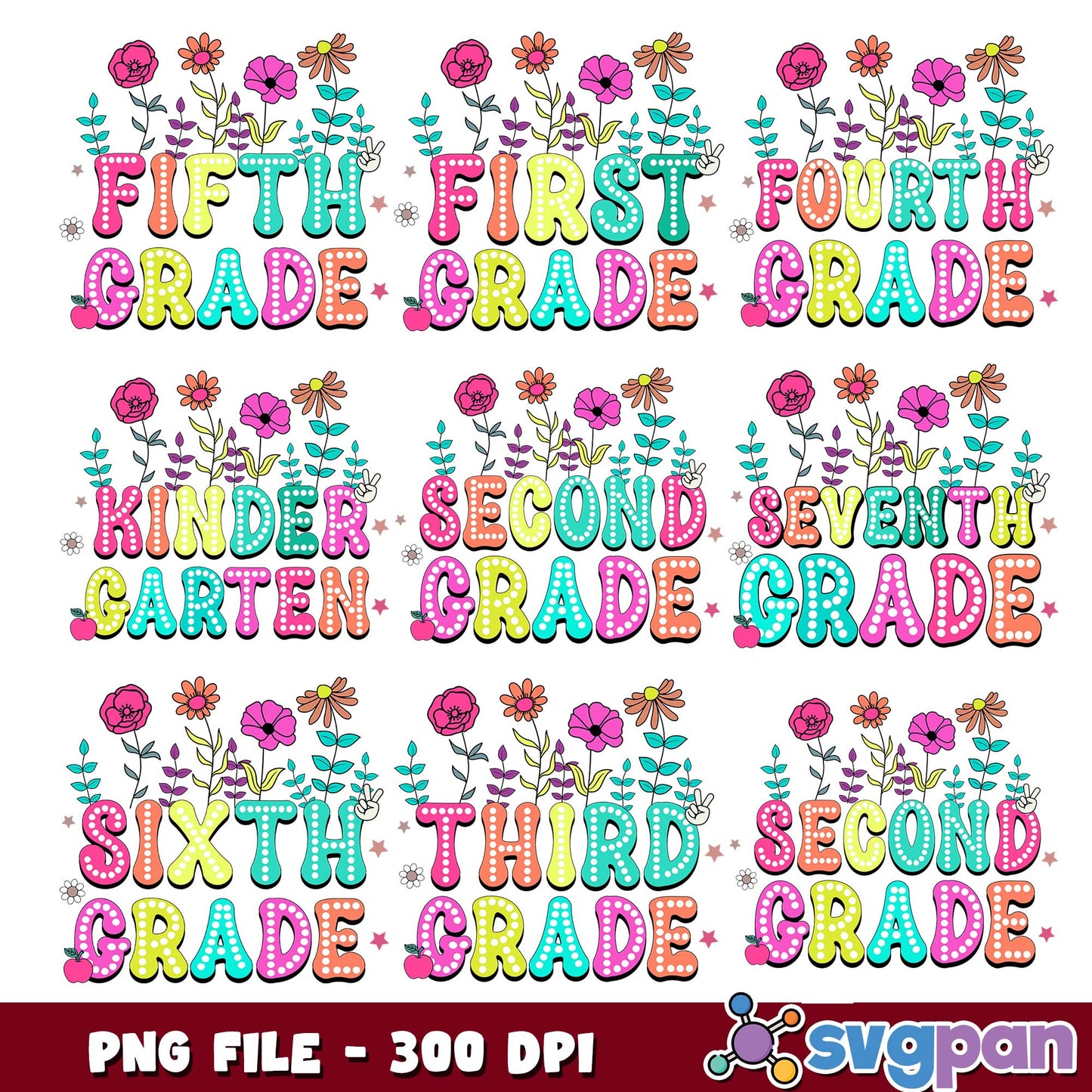 Floral grades png bundle