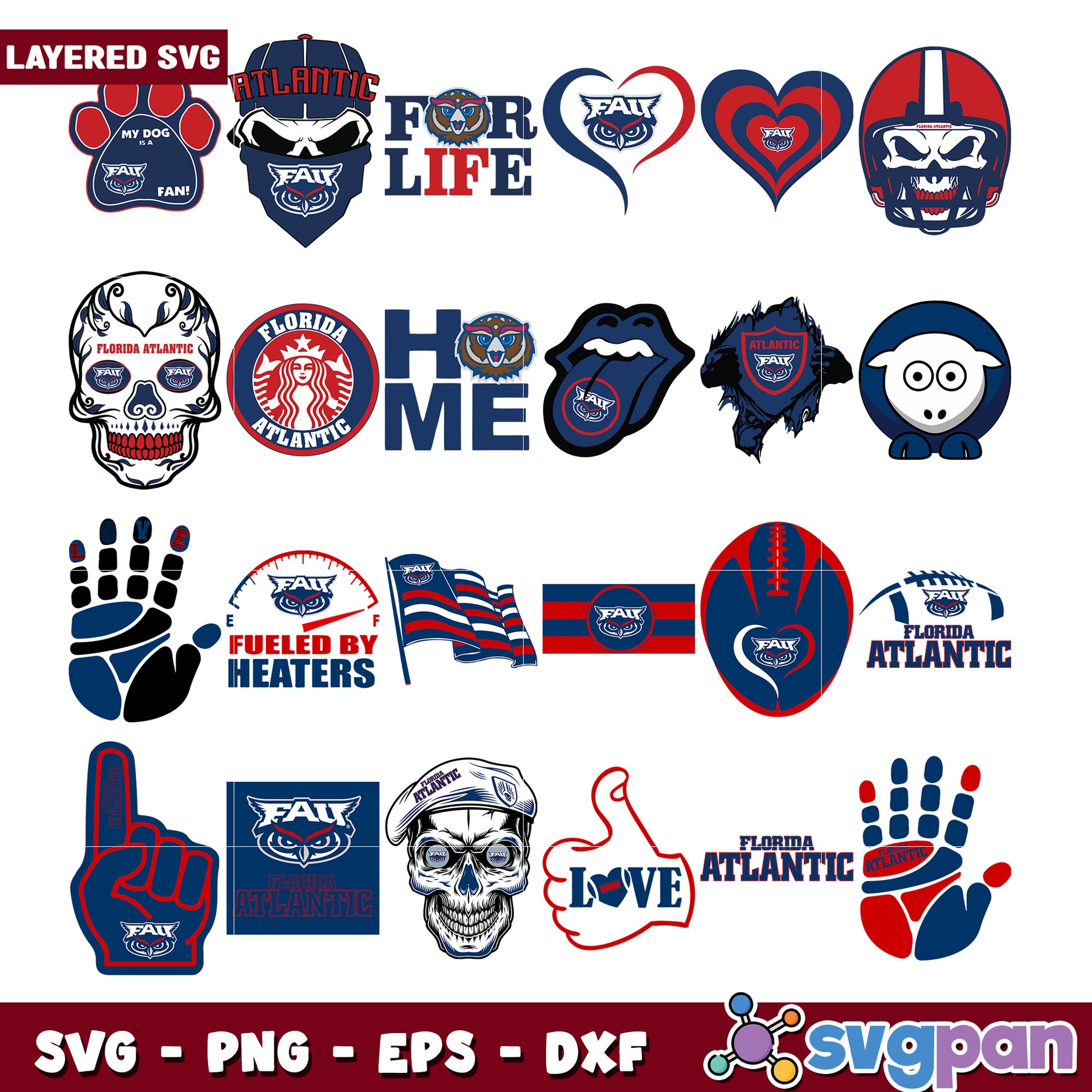 Florida Atlantic University SVG Bundle Designs Collection