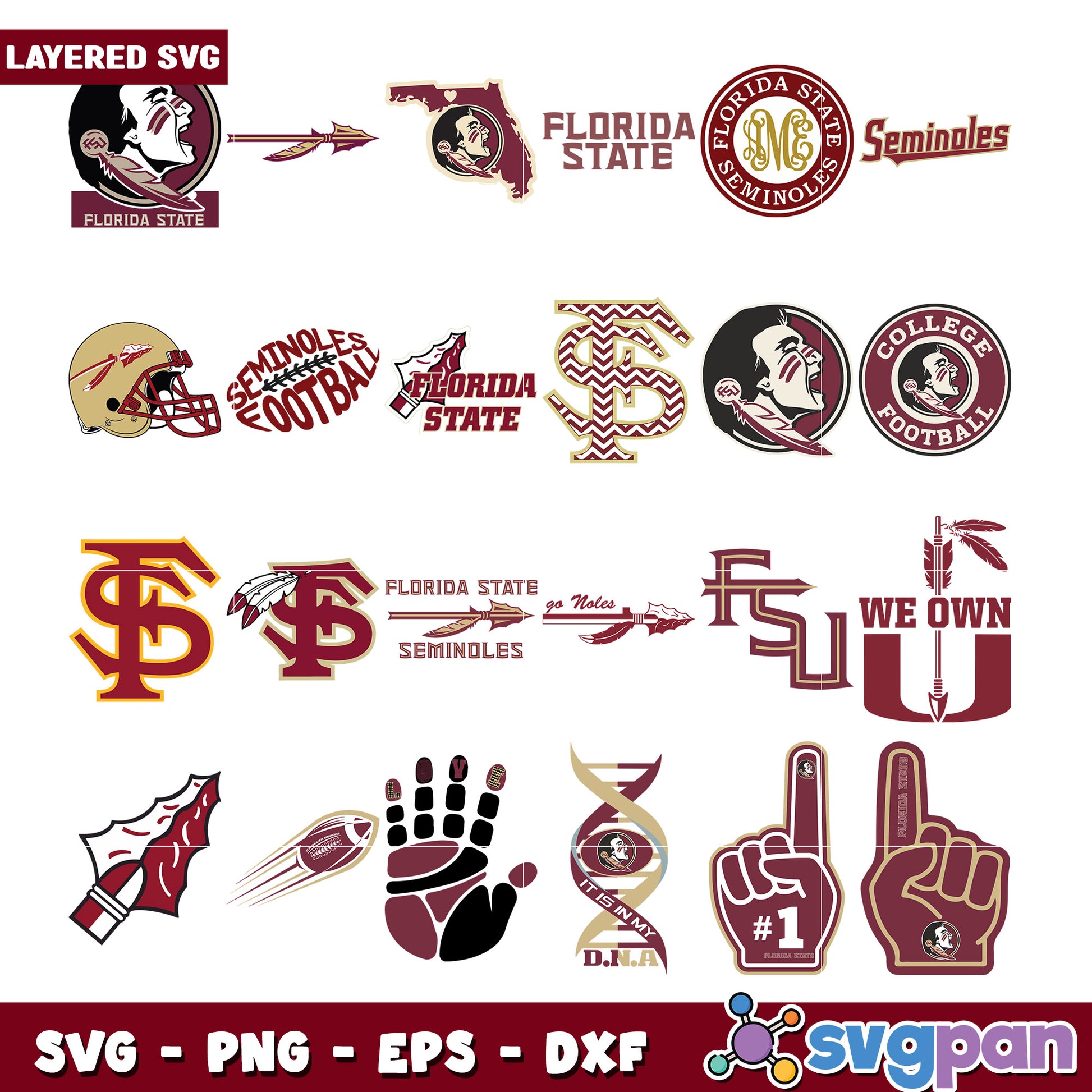 Florida State University SVG Bundle for Crafting
