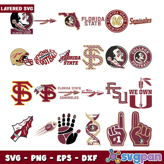 Florida State University SVG Bundle for Crafting