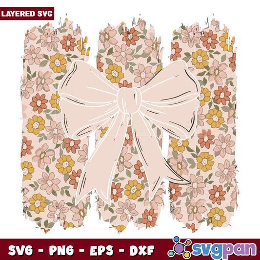 Flower and bow tie svg design, bow tie svg, flower bow tie svg