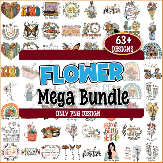 Flower positive png bundle