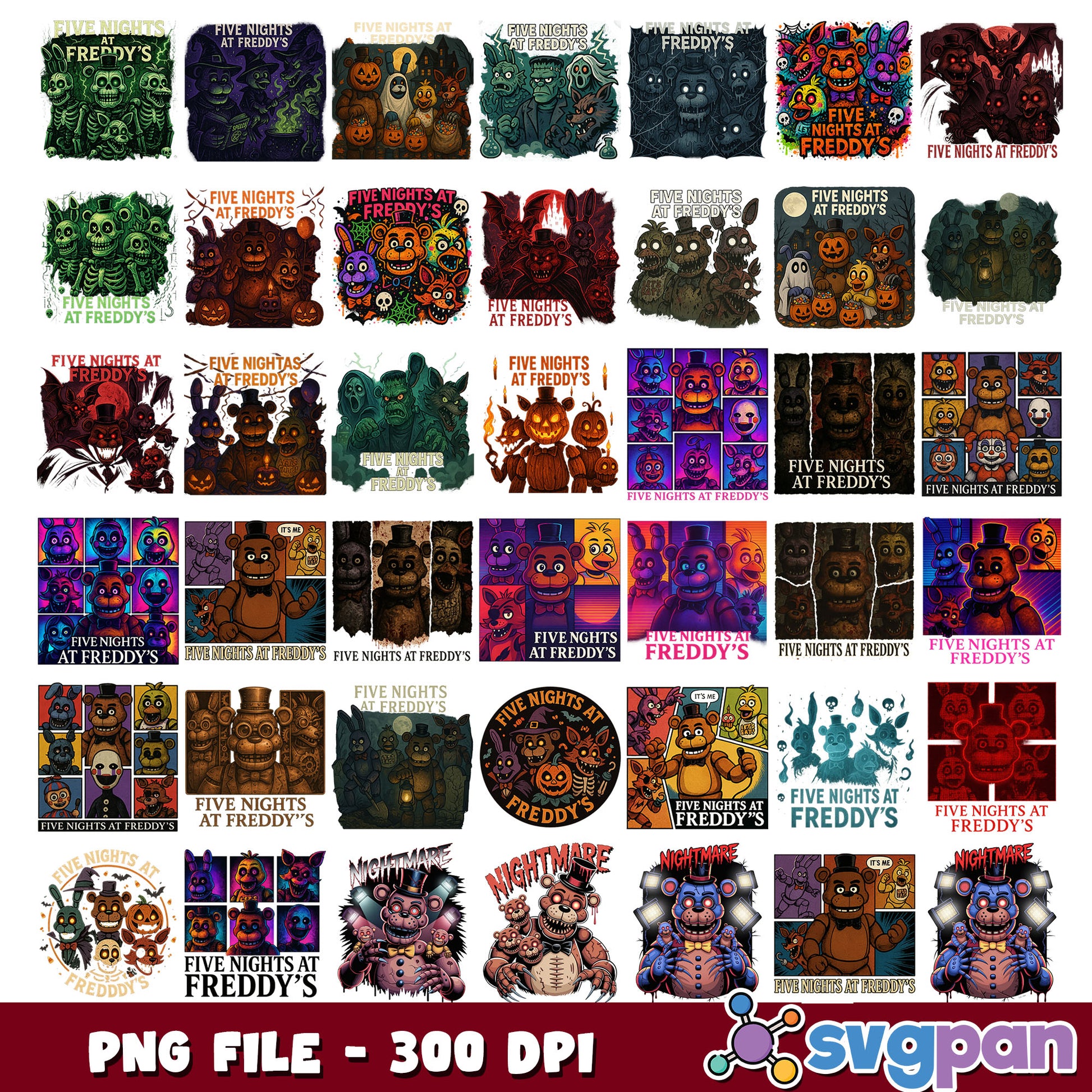 Fnaf nightmare design png bundle