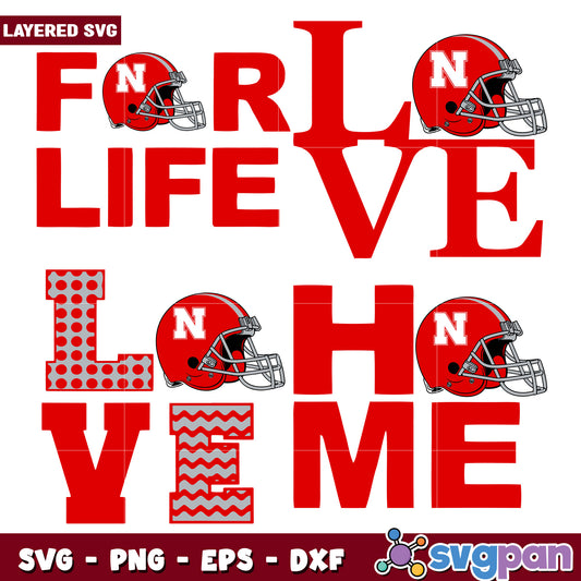 Football Love SVG Bundle Layered Files