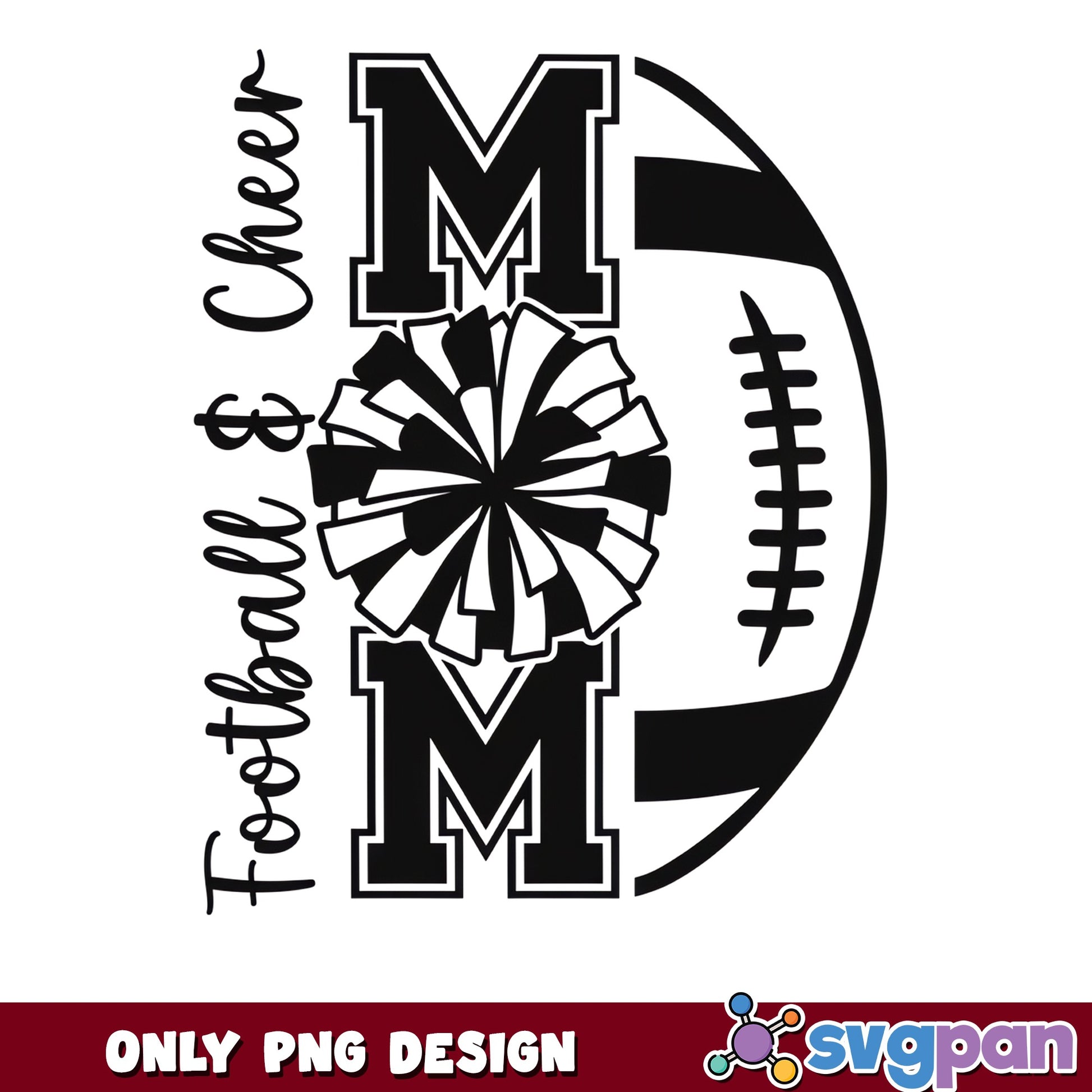 Football And Cheer Mom PNG, Cheer Mom Pom Pom PNG, Mom PNG