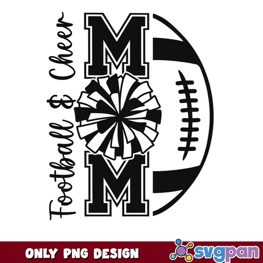 Football And Cheer Mom PNG, Cheer Mom Pom Pom PNG, Mom PNG