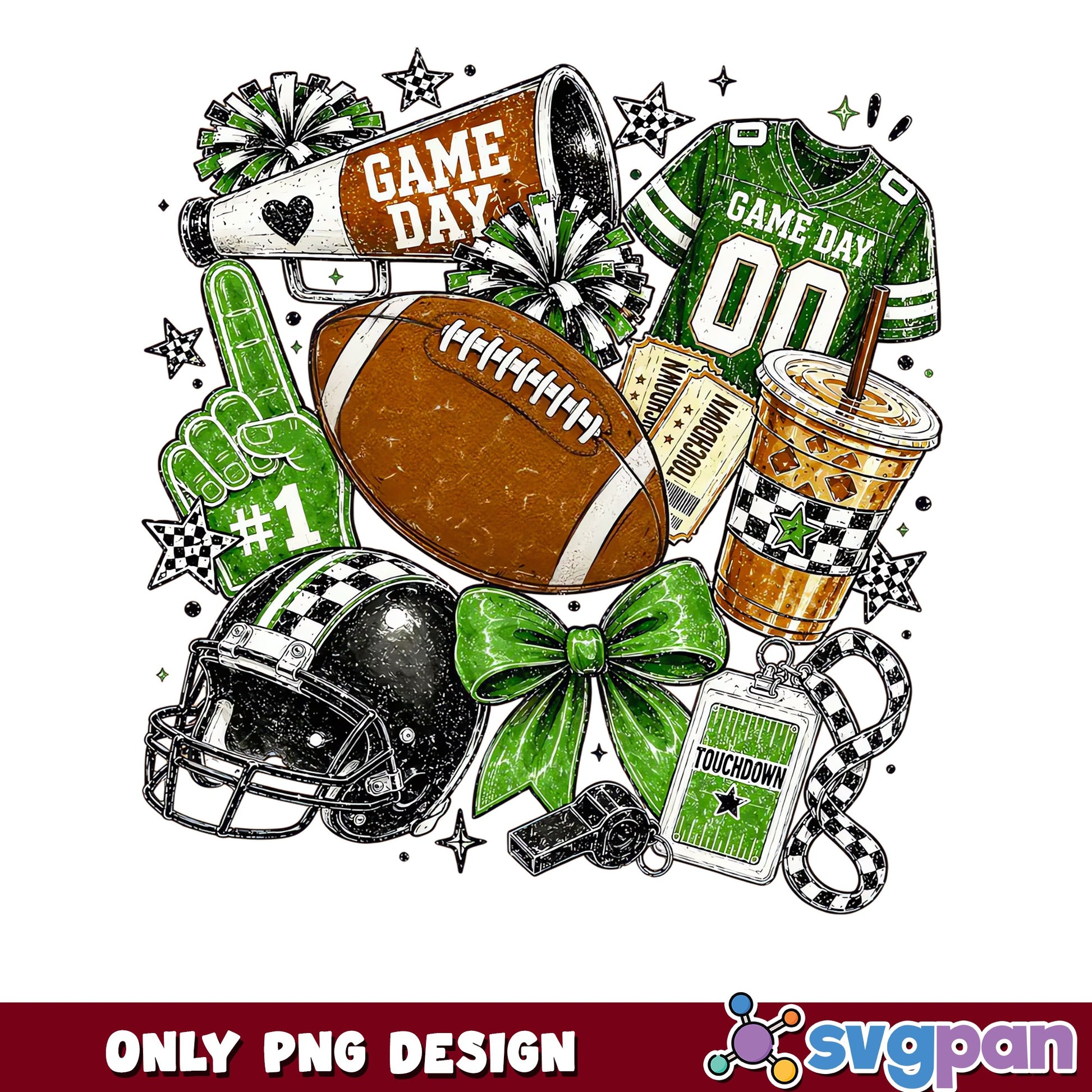 Football Game Day PNG, Game Day Vibes PNG, Touchdown PNG
