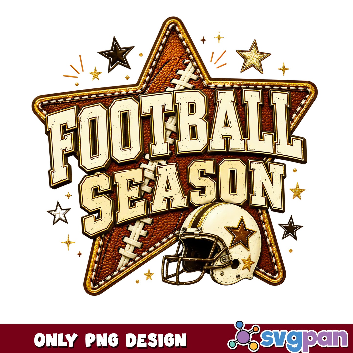 Football Season PNG, Football Helmet Star Design PNG, Sports PNG